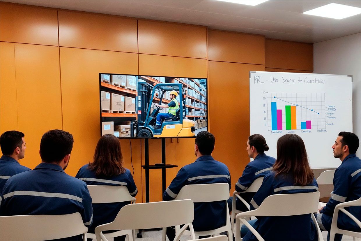 Sala equipada para cursos, talleres y reuniones en pleno centro de Badalona